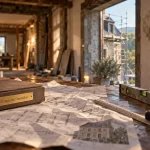 Idée rénovation maison ancienne : diagnostic humidité sur mur et plans en rénovation