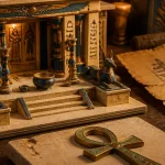 Signification ankh : souffle de vie égyptien, ankh en laiton oxydé