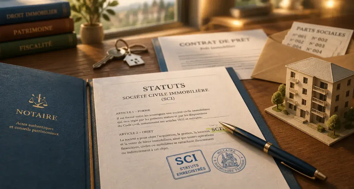 Achat immobilier par SCI : dossier notaire, statuts et parts