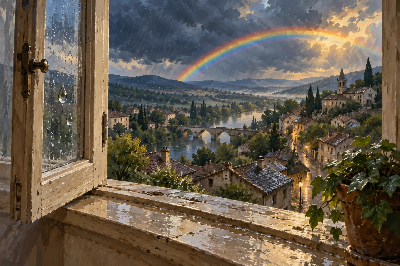 Arc en ciel signification spirituelle : fenêtre ouverte, pluie et espoir